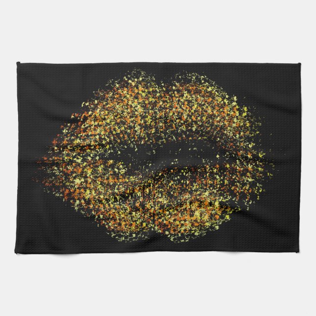 Modern Abstract Art Lips #22 Tea Towel (Horizontal)