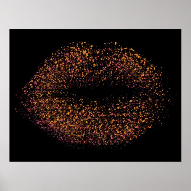 Modern Abstract Art Lips #2 Poster (Front)