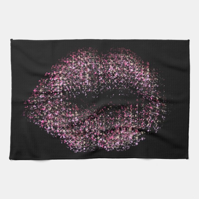 Modern Abstract Art Lips #30 Tea Towel (Horizontal)