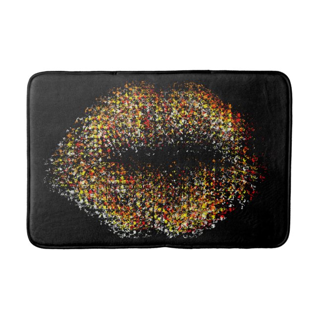 Modern Abstract Art Lips #34 Bath Mat (Front)