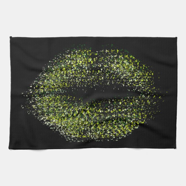 Modern Abstract Art Lips #42 Tea Towel (Horizontal)