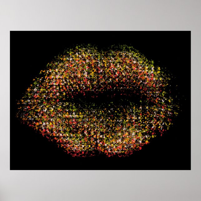 Modern Abstract Art Lips #5 Poster (Front)