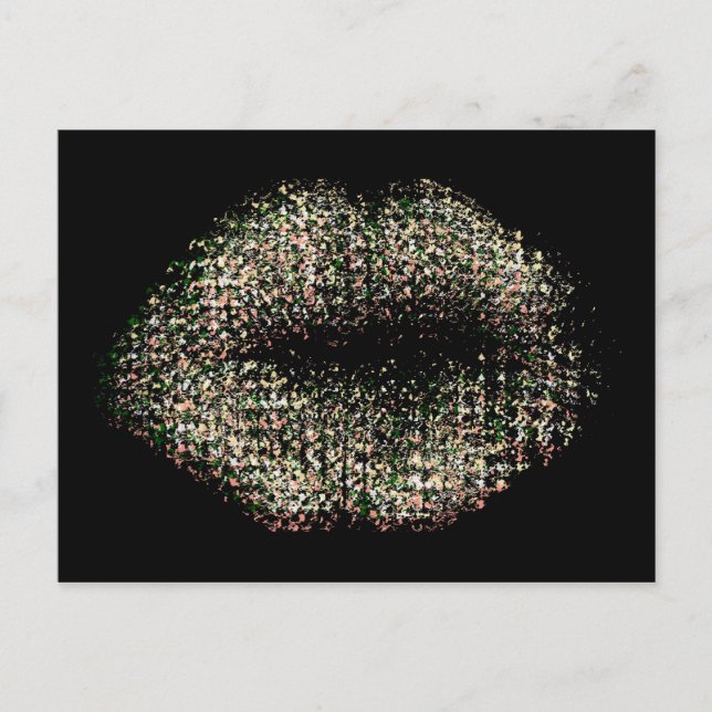 Modern Abstract Art Lips #9 Postcard (Front)