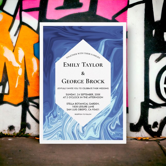 Modern Abstract Art Masterpiece Stylish Wedding Invitation (Creator Uploaded)