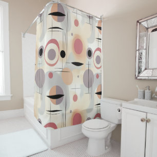 Modern abstract art mid century shower curtain