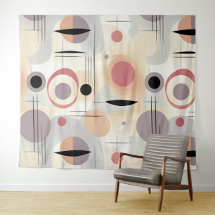 Modern abstract art mid century tapestry