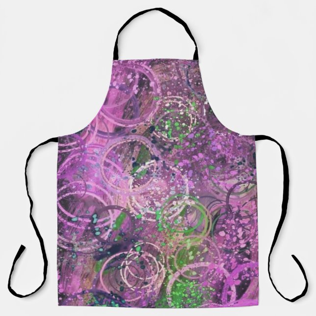 Modern Abstract Art paint flicks and splatters Apron (Front)