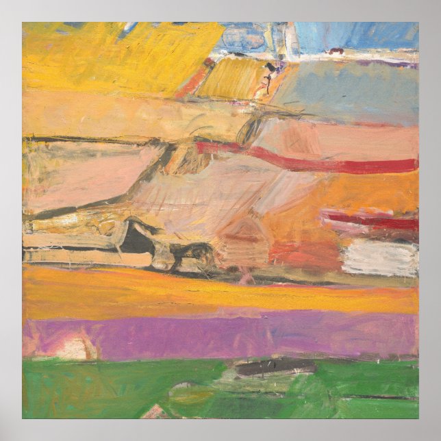 Modern Abstract Art Painting by Richard Diebenkorn Poster (Front)