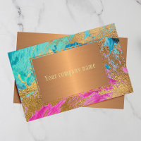 Modern abstract art painting copper gold your name