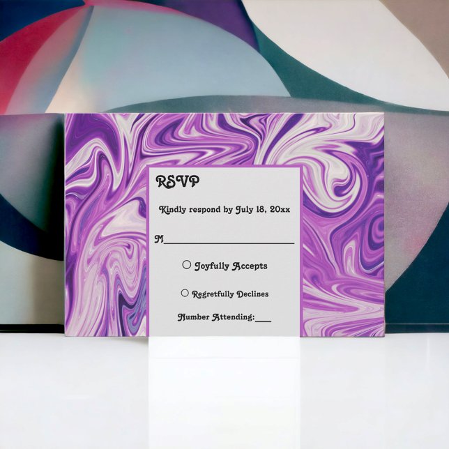 Modern Abstract Art Pastel Galaxy Stylish Wedding RSVP Card (Creator Uploaded)