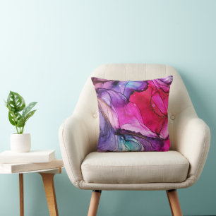 Modern Abstract Art Pink Purple Cushion