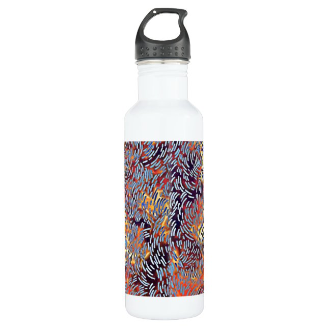 Modern Abstract Art Red Yellow Black 710 Ml Water Bottle (Front)