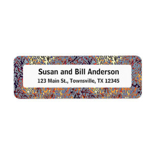Modern Abstract Art Red Yellow Black Return Address Label