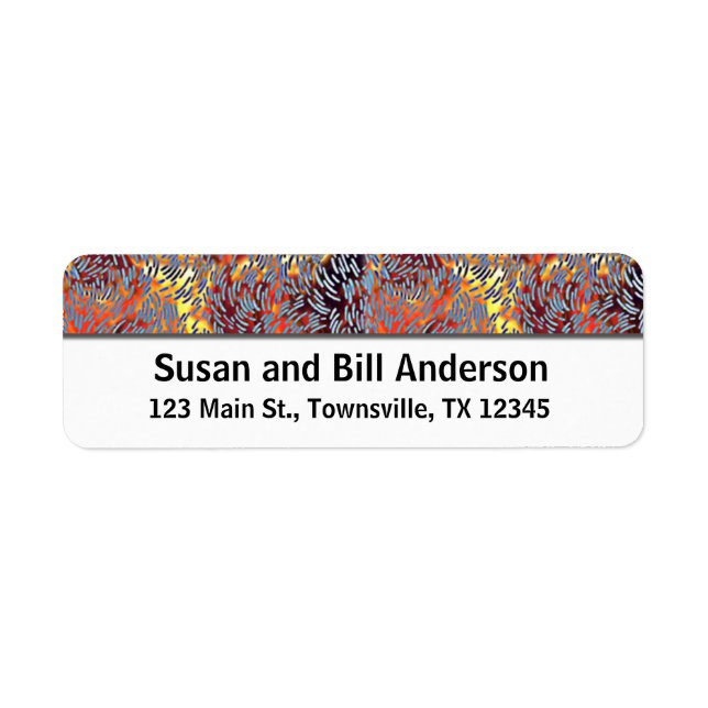Modern Abstract Art Red Yellow Black Return Address Label (Front)
