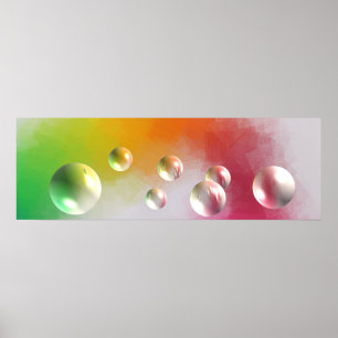 Modern Abstract Art Red Yellow Blue Green Poster