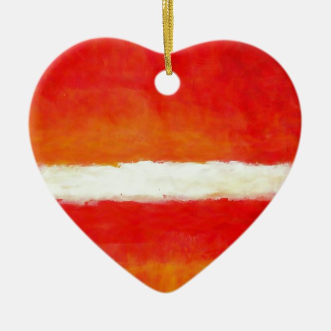 Modern Abstract Art - Rothko Style Ceramic Tree Decoration (Front)