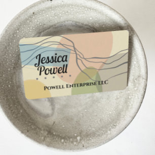 modern abstract art shapes and lines soft colours  business card