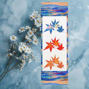Modern Abstract Art Soothing Calming Maple Leaves Yoga Mat