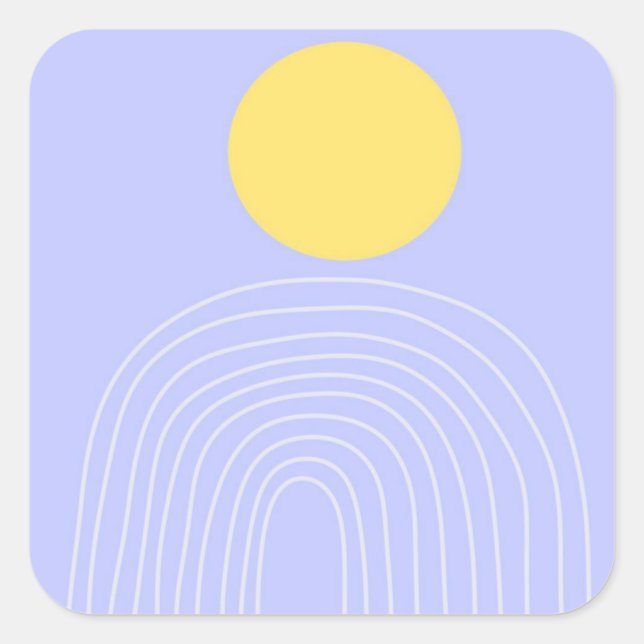 modern abstract art square sticker (Front)