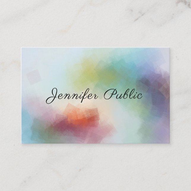 Modern Abstract Art Template Professional Elegant Business Card (Front)