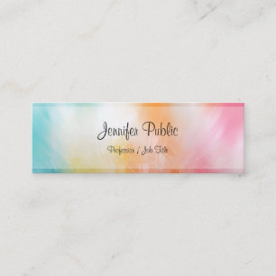 Modern Abstract Art Template Trendy Colourful Mini Business Card