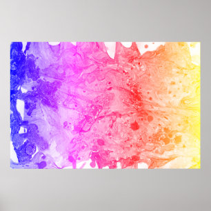 Modern Abstract Art Trendy Red Pink Blue Purple Poster