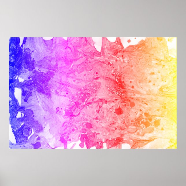 Modern Abstract Art Trendy Red Pink Blue Purple Poster (Front)