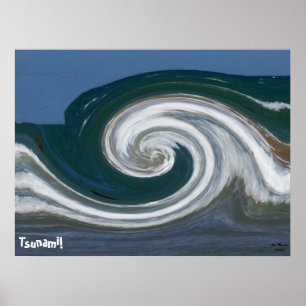 Modern Abstract Art Tsunami! Poster