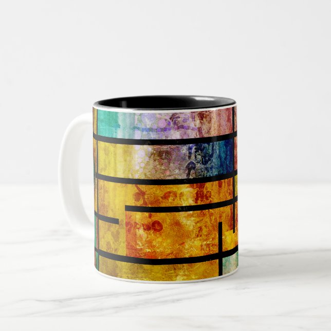 Modern abstract art Two-Tone coffee mug (Front Left)