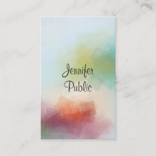 Modern Abstract Art Typography Trendy Vertical Business Card