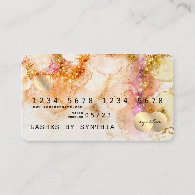 Modern Abstract Art Watercolor Credit Card Style (Front)
