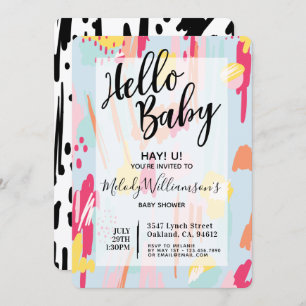 Modern Abstract & Artistic Baby Shower Invitation