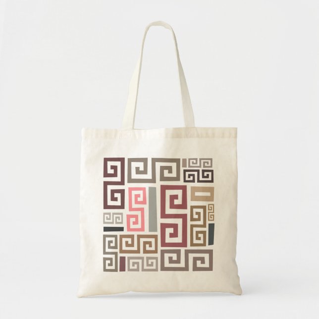 modern abstract artistic coloured lines tote bag (Front)