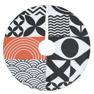 Modern Abstract: Artistic Design Canvas. Brushed Polyester Tree Skirt