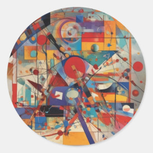 Modern Abstract Artwork Classic Round Sticker