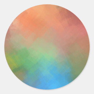 Modern Abstract Artwork Colourful Blank Template Classic Round Sticker