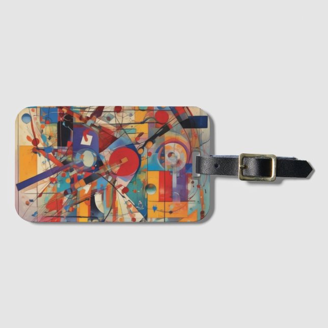 Modern Abstract Artwork Luggage Tag (Front Horizontal)
