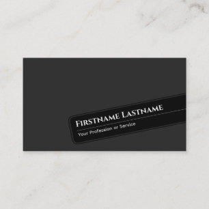 Modern abstract asymmetrical black frame dark gray business card