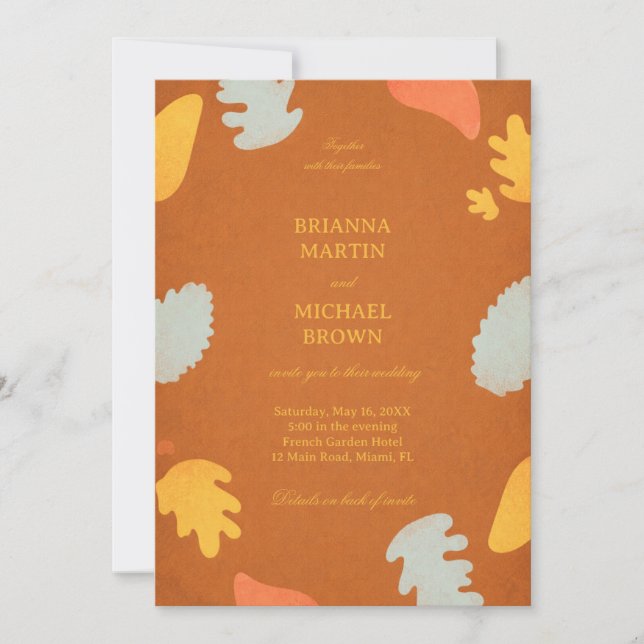 Modern Abstract Autumn Colorful Invitation (Front)