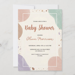 Modern Abstract Baby Shower Invitation
