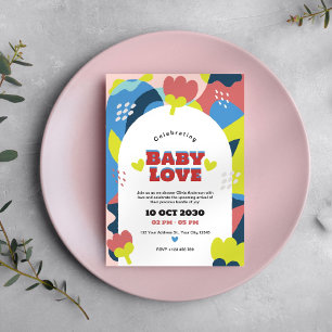 Modern Abstract Baby Shower Invitation