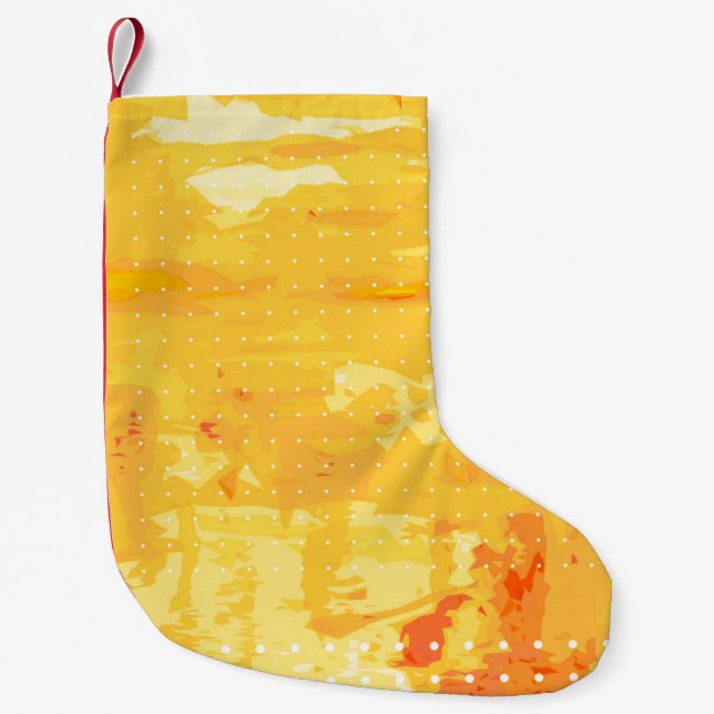 Modern abstract background of bright brush strokes small christmas stocking (Front)