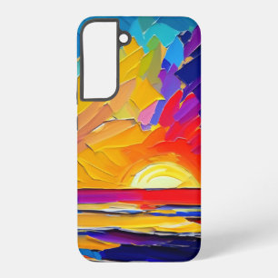 Modern Abstract Beach Sunset Artwork Samsung Galaxy Case