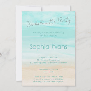 Modern Abstract Beach Wedding Bachelorette Party Invitation