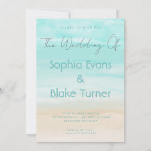 Modern Abstract Beach Wedding Invitation