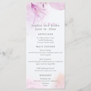 Modern Abstract Beach Wedding Menu
