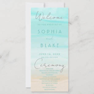 Modern Abstract Beach Wedding Program