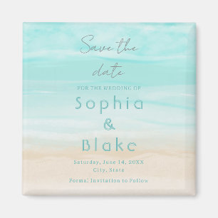 Modern Abstract Beach Wedding Save the Date Magnet