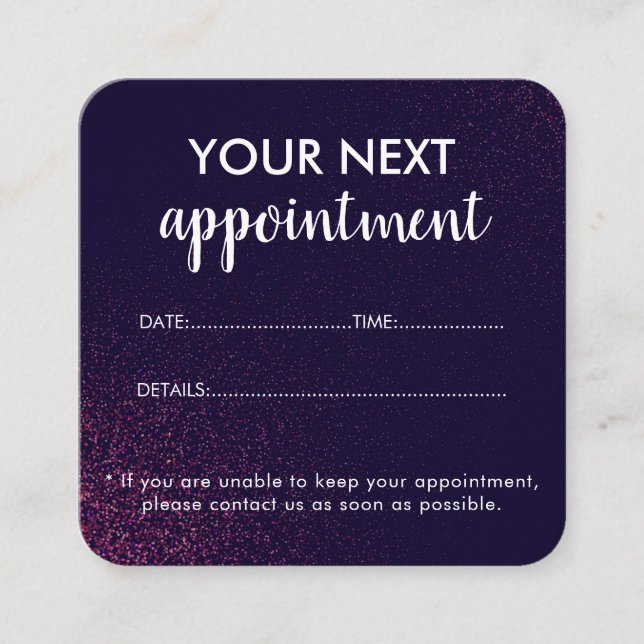 Modern Abstract Beauty Salon Appointment Card (Front)