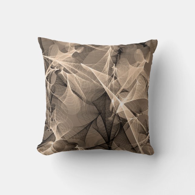 Modern Abstract Beige Brown Black Cushion (Front)
